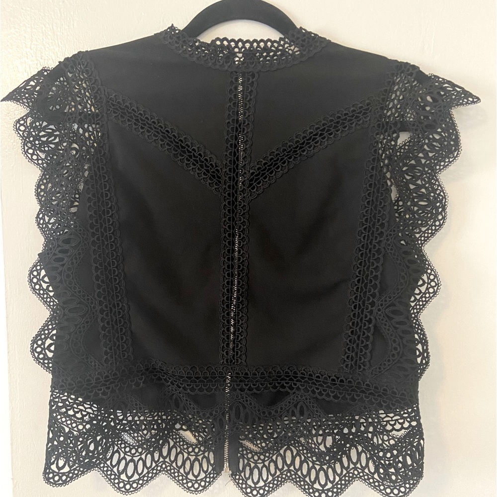 Black lace crop top